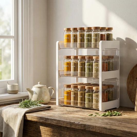 Minimalist stackable crystal clear pantry storage bin for kitchen cabinet organization