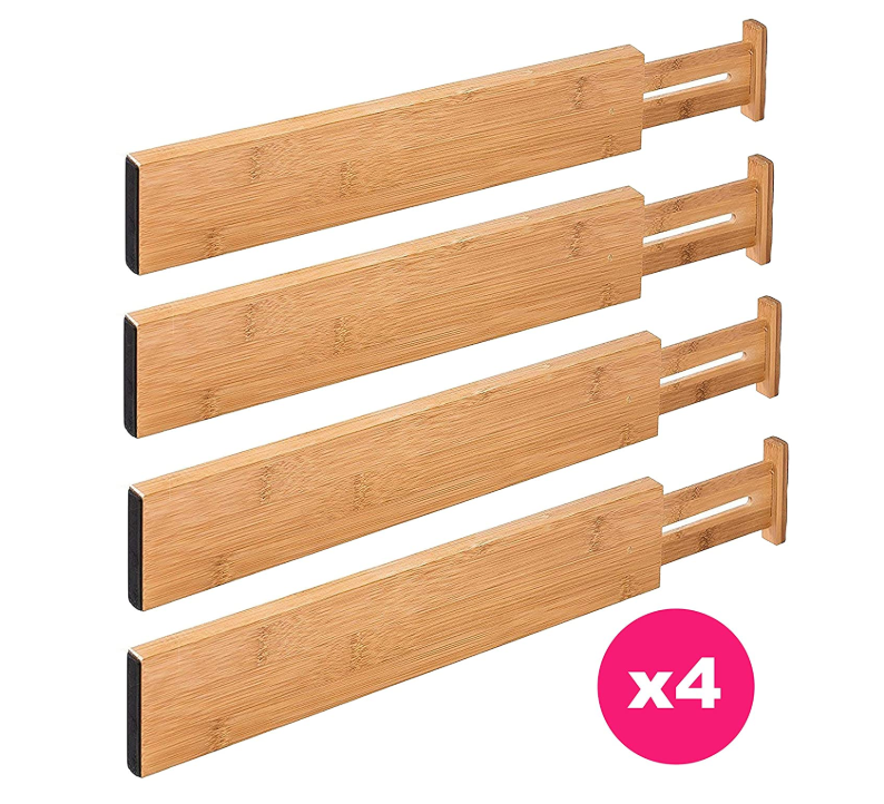 Expandable Bamboo Drawer Dividers for Sustainable Storage